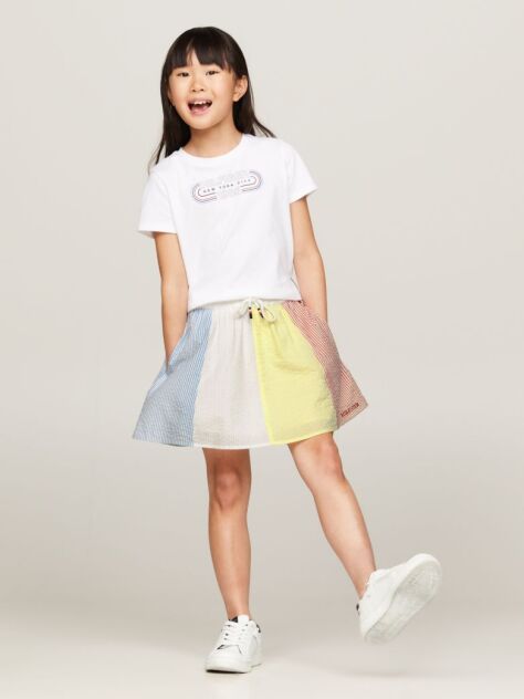 Multi Seersucker Stripe A-Line Skirt  Girls