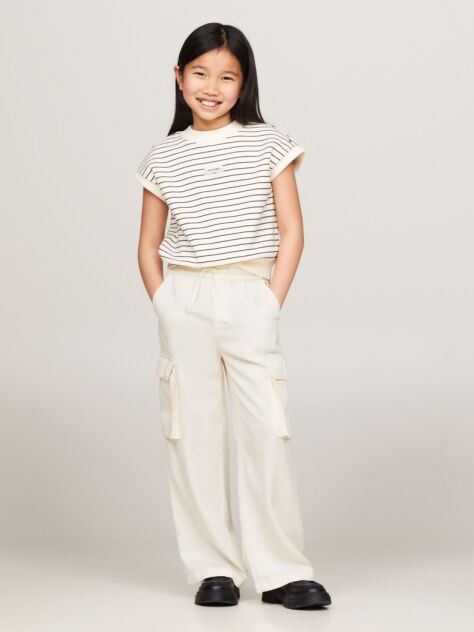 Beige Essential Satin Cargo Trousers  Girls