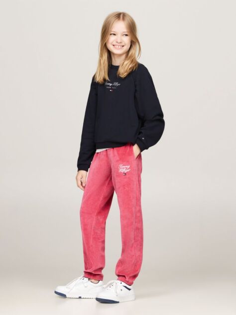 Rosu Pantaloni Sport Din Catifea  Fete