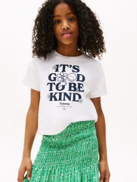 Alb Tricou Relaxat Cu Imprimeu Grafic  Fete
