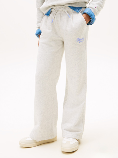 Gri Pantaloni Jogger Varsity Cu Croiala Larga Si Logo  Fete