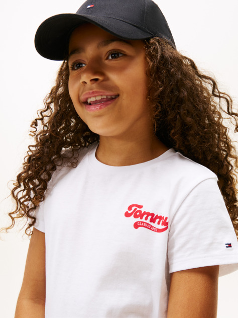 White Varsity Flock Logo Slim T-Shirt  Girls