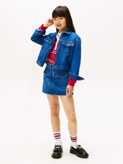 Blue Denim Mini Skirt  Girls