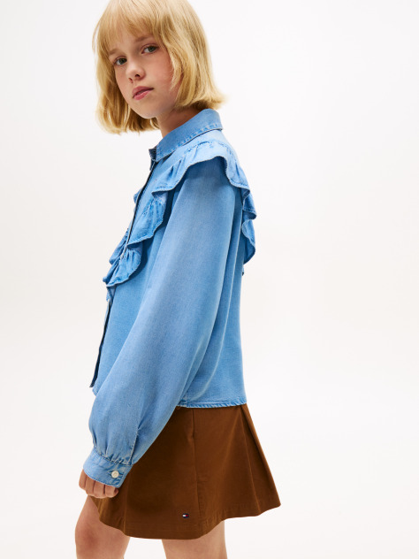 Denim Bluza Relaxata Cu Volane  Fete