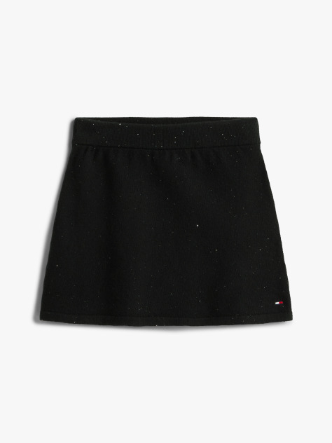 Negru Fusta Mini Tip A Din Tricotaj Cu Paiete  Fete