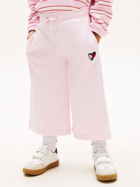 Pink Smiley Flag Relaxed Culotte Leg Joggers  Girls
