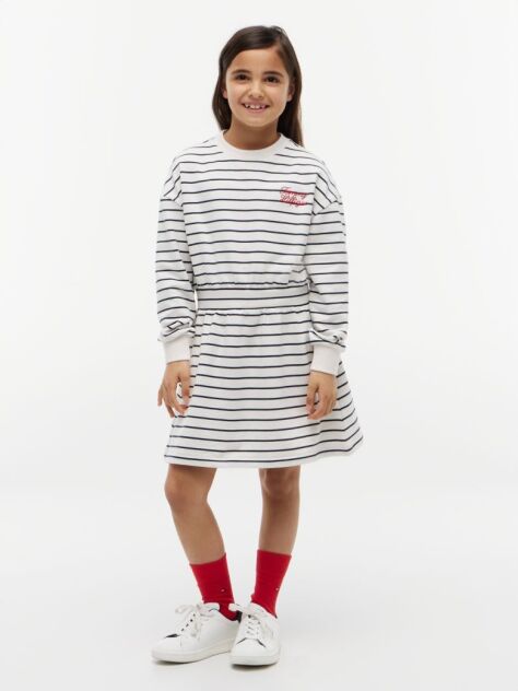 Multi Stripe Relaxed Sweatshirt Dress  Girls