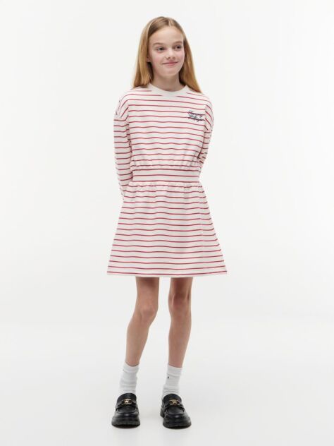 Multi Stripe Relaxed Sweatshirt Dress  Girls