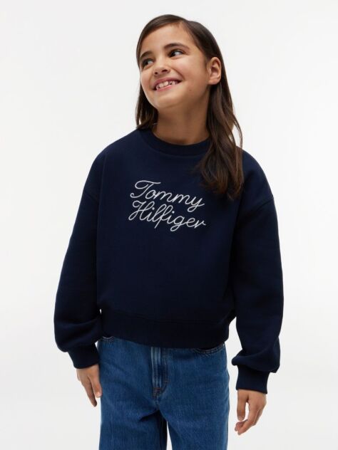 Blue Rope Logo Relaxed Terry Sweatshirt  Girls