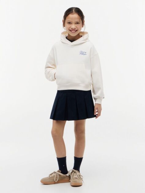 White Relaxed Rope Logo Hoody  Girls