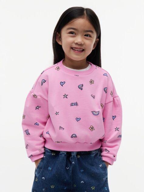 Pink Logo Relaxed Terry Sweatshirt  Girls
