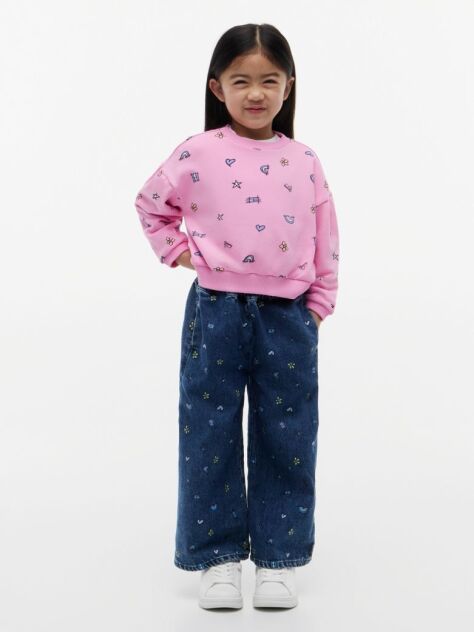 Pink Logo Relaxed Terry Sweatshirt  Girls