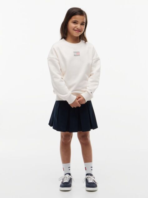 White Rhinestone Crew Neck Sweatshirt  Girls