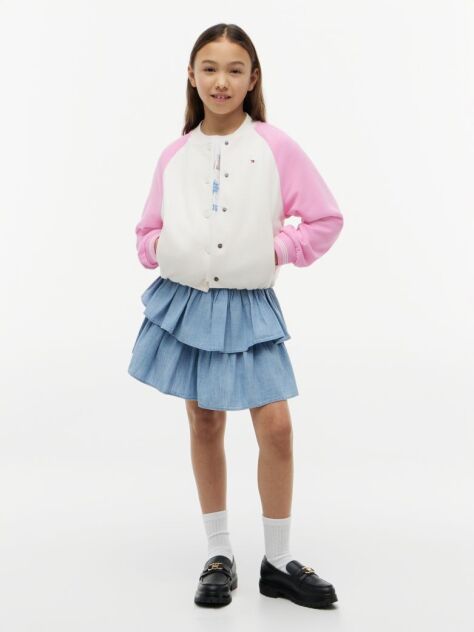 Denim Chambray Tiered Skirt  Girls