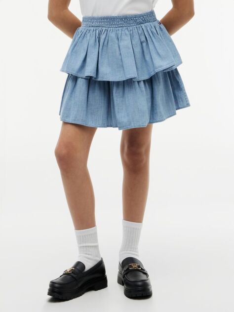 Denim Chambray Tiered Skirt  Girls