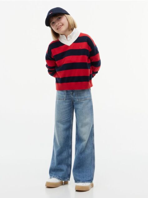 Blue Mabel High Rise Wide Leg Jeans  Girls