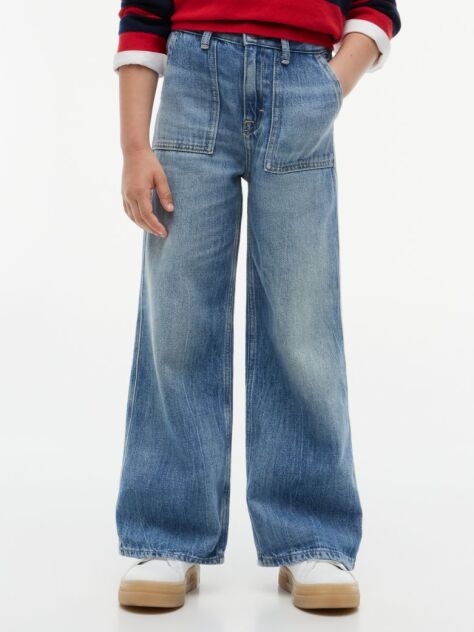 Blue Mabel High Rise Wide Leg Jeans  Girls