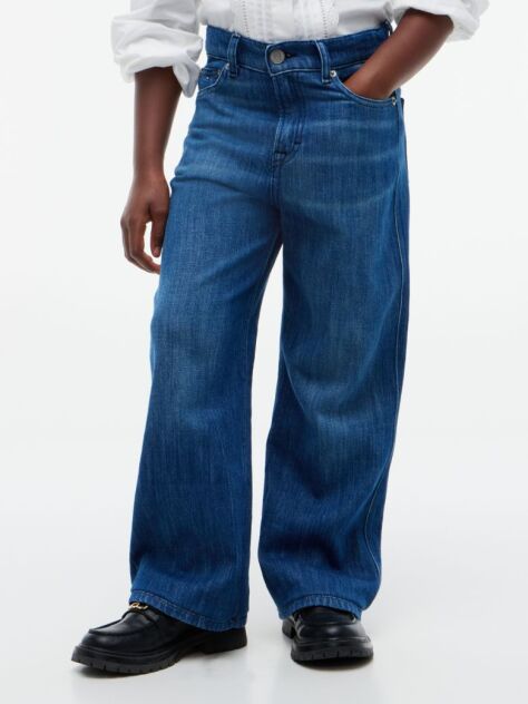Blue Mabel High Rise Wide Leg Faded Jeans  Girls