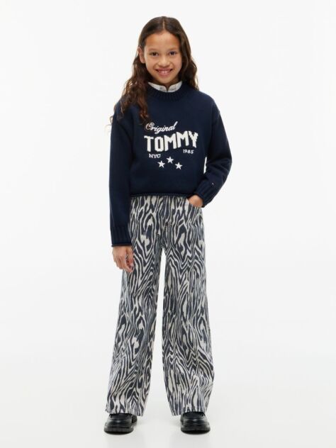 Multi Mabel Zebra High Rise Wide Leg Jeans  Girls