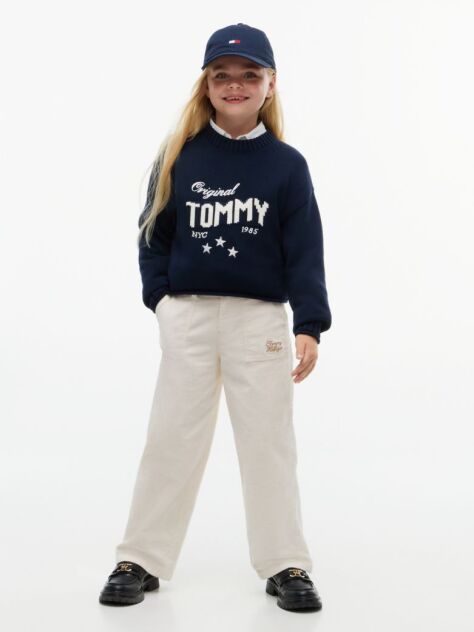 Blue Star Embroidery Relaxed Balloon Sleeve Jumper  Girls