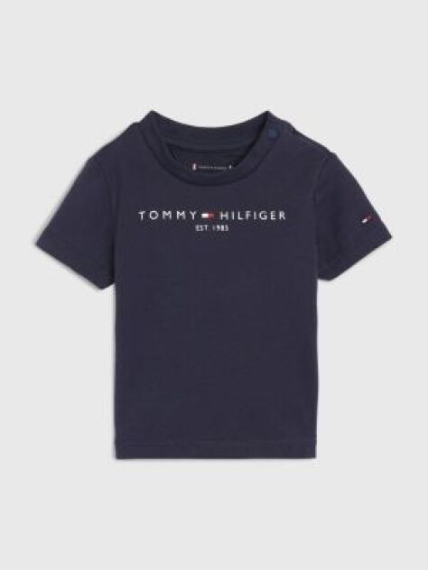 Blue Tricou Cu Logo Brodat Cu Steag   Nou nascuti