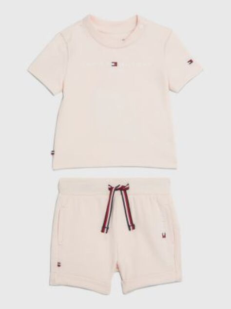 Roz Set Tricou Si Pantaloni Scurti Essential  Nou nascuti