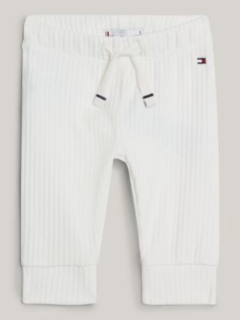 White Essential Rib-Knit Regular Fit Joggers  Newborn