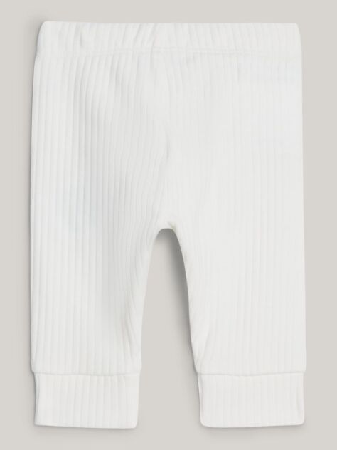 White Essential Rib-Knit Regular Fit Joggers  Newborn