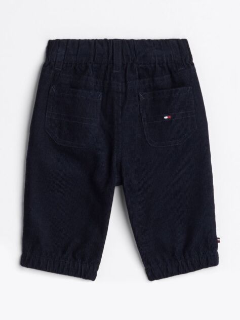 Blue Pantaloni Cargo Din Velur Cu Cordon  Nou nascuti