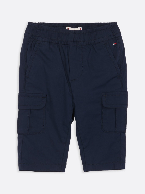 Blue Pantaloni Cargo Cu Broderie Steag   Nou nascuti