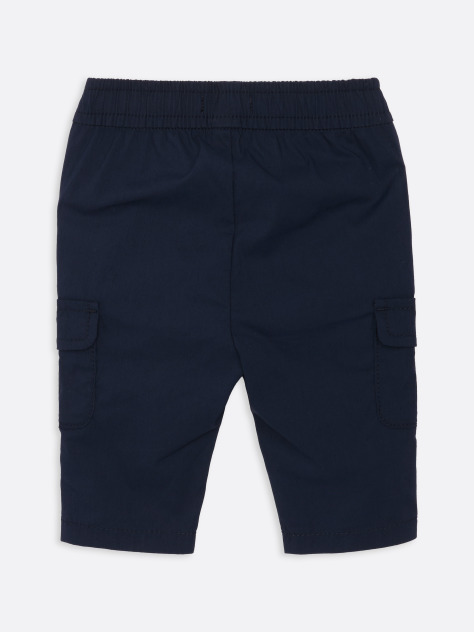 Blue Pantaloni Cargo Cu Broderie Steag   Nou nascuti