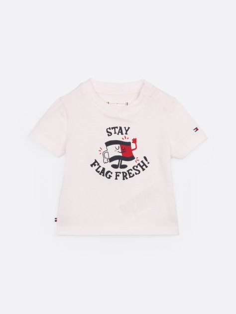 White Logo Crew Neck T-Shirt  Newborn