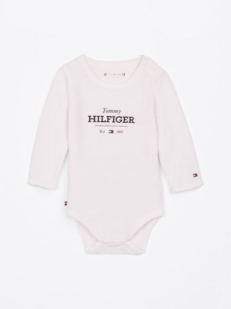 Alb Body Cu Maneca Lunga Hilfiger Monotype  Nou nascuti