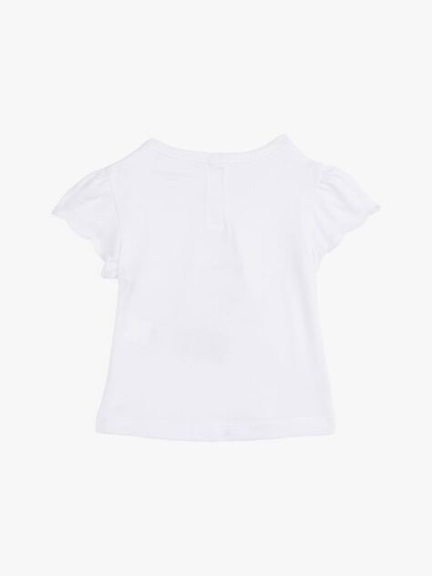 Alb Tricou Cu Maneca Cu Volan Grafic  Nou nascuti