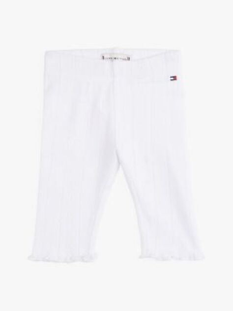 Alb Leggings Slim Din Tricotaj Pointelle  Nou nascuti