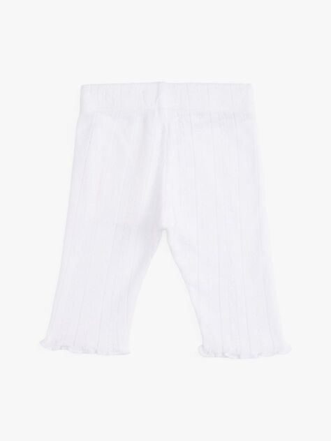 Alb Leggings Slim Din Tricotaj Pointelle  Nou nascuti