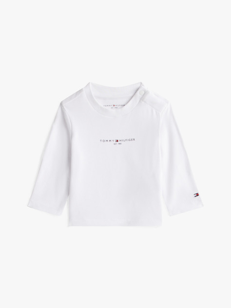 Alb Tricou Cu Maneca Lunga Si Logo  Nou nascuti
