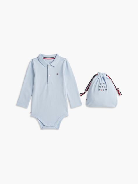 Blue Set De Cadou Cu Pique Polo Body   Nou nascuti