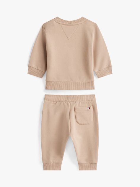 Bej Set Hanorac Si Pantaloni Jogger Varsity  Nou nascuti