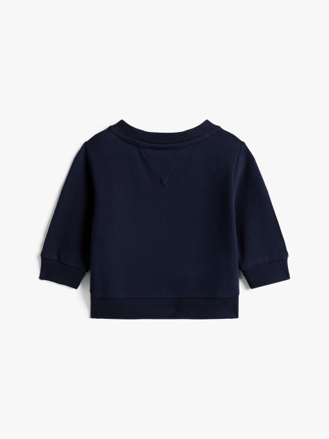 Blue Hanorac Relaxat Cu Emblema Steag Hilfiger Si Blocuri De Culoare  Nou nascuti