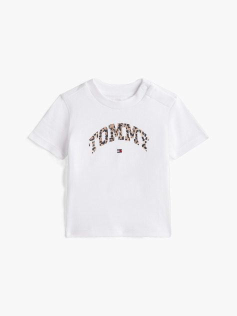 White Leopard Print Short Sleeve Tee  Newborn