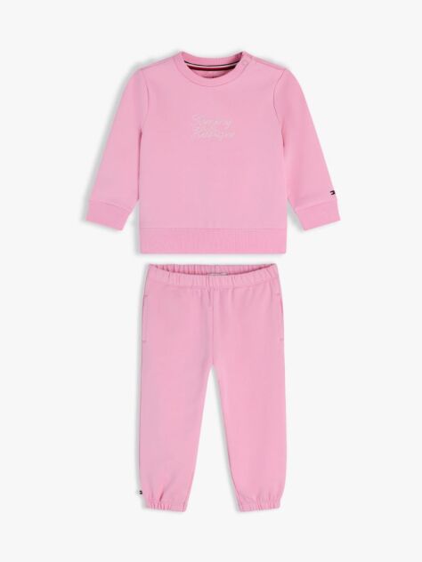 Pink Rope Logo Sweatshirt And Joggers Sets  Newborn