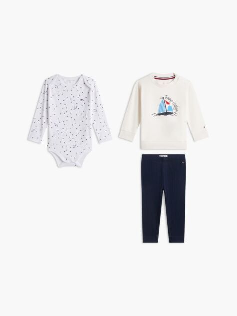 White Essential Three-Piece Outfit Gift Box  Newborn