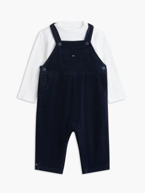 Blue Set Cu Salopeta Din Velur Si Croiala Lejera  Nou nascuti