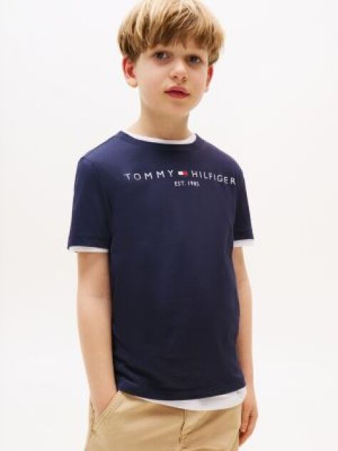 Blue Essential Organic Cotton Logo T-Shirt  Kids Unisex