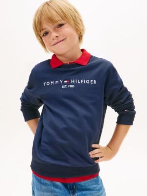 Blue Hanorac cu logo esențial  Kids Unisex