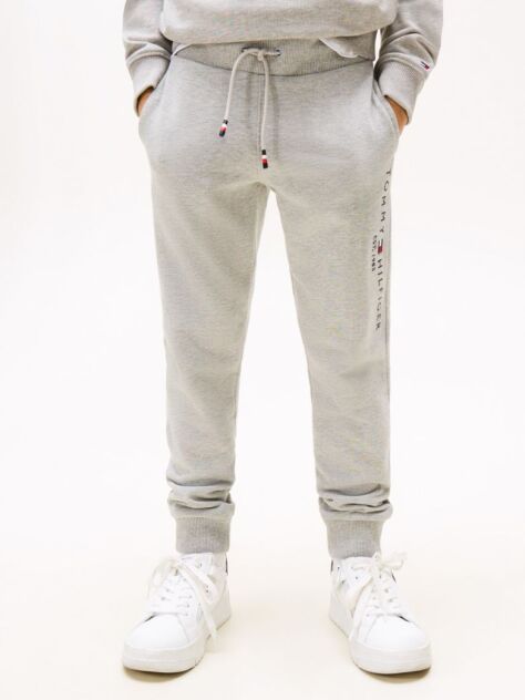 Grey Essential Organic Cotton Logo Joggers  Kids Unisex