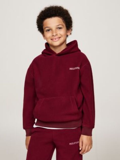 Rosu Hanorac Din Fleece Hilfiger Monotype  Copii unisex