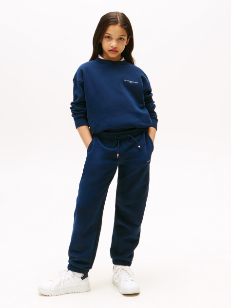 Blue Pantaloni Sport Cu Mansete Cu Logo  Copii unisex
