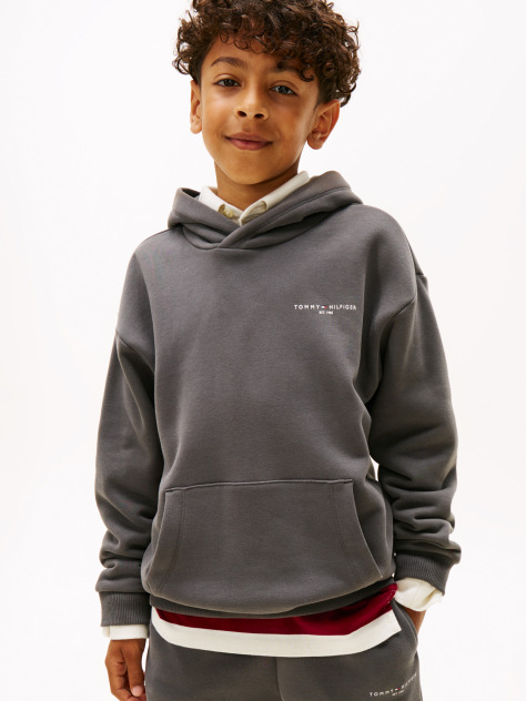 Gri Hanorac Din Fleece Regular Cu Logo  Copii unisex